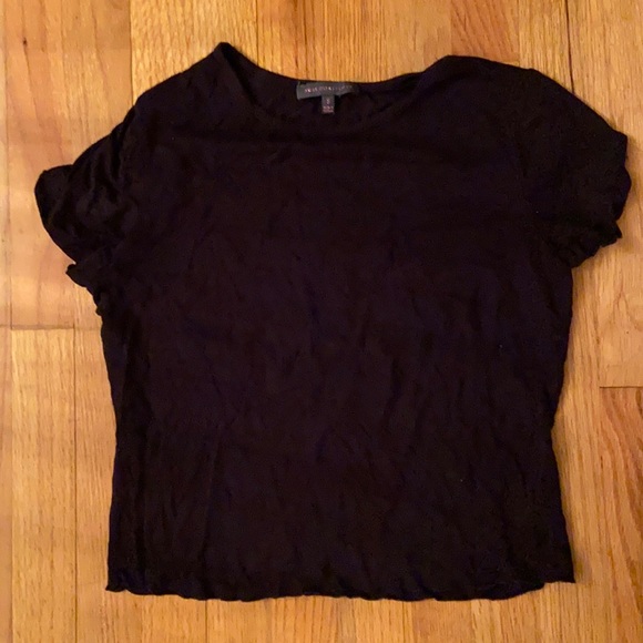 Lightweight black t shirt with ruffle shirt sleeves size S - Picture 1 of 3